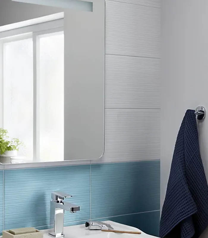 White Plain Bianca Tile For Bathroom Wall (3)