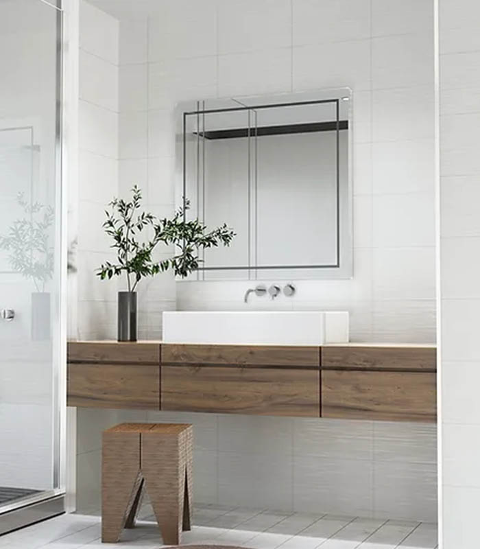 White Plain Bianca Tile For Bathroom Wall (6)